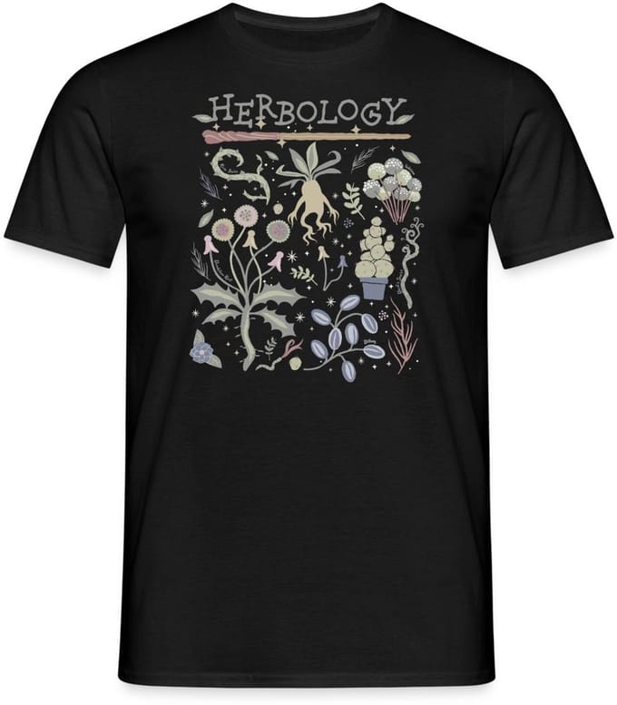 Harry Potter Herbology Botanisch Kruiden Ontwerp T-Shirt Heren