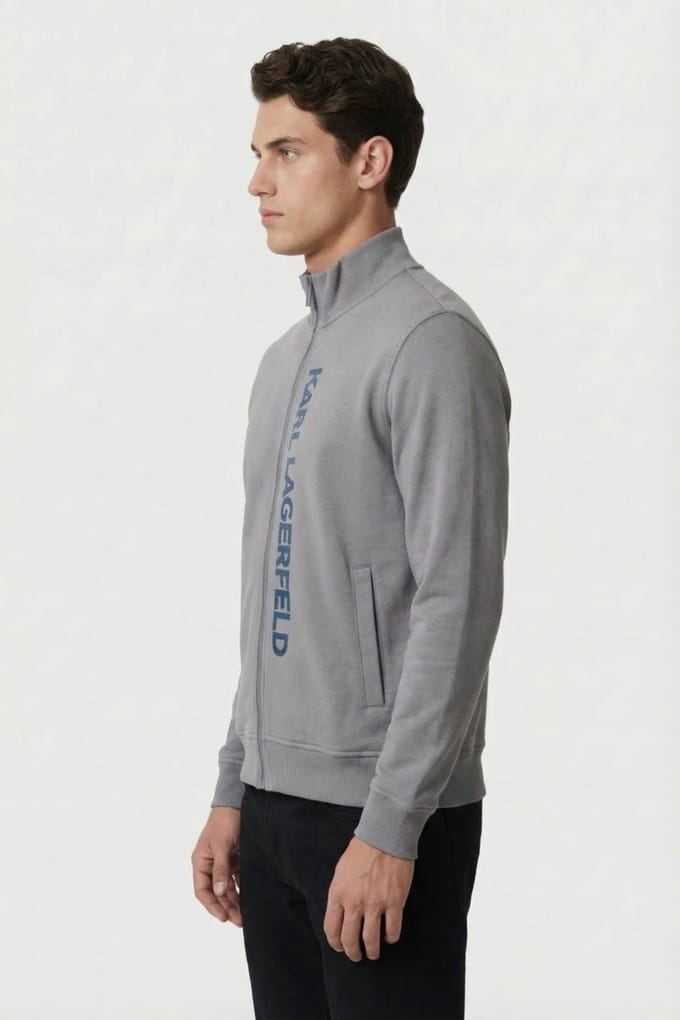 Karl Lagerfeld Dark Grey Sweat Zip Jacket Größe: 3XL | Strickjacken Outlet | Herren | Grau