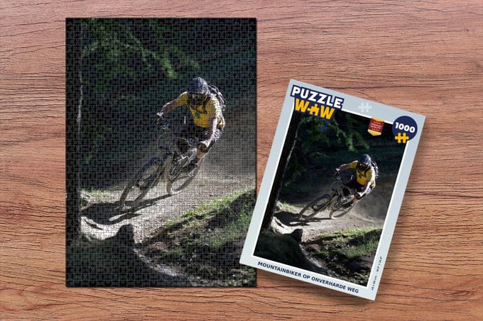 Puzzel Mountainbiker op onverharde weg - Legpuzzel - Puzzel 1000 stukjes volwassenen
