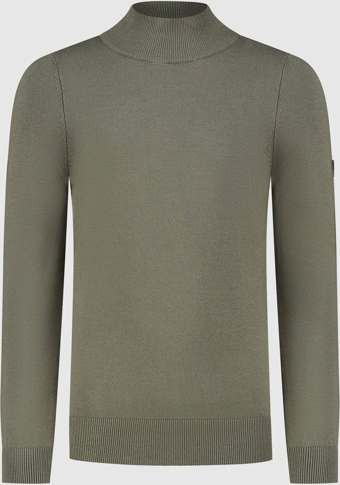 Ballin Junior Logo Badge Turtleneck Knit Dark Army - Maat 152