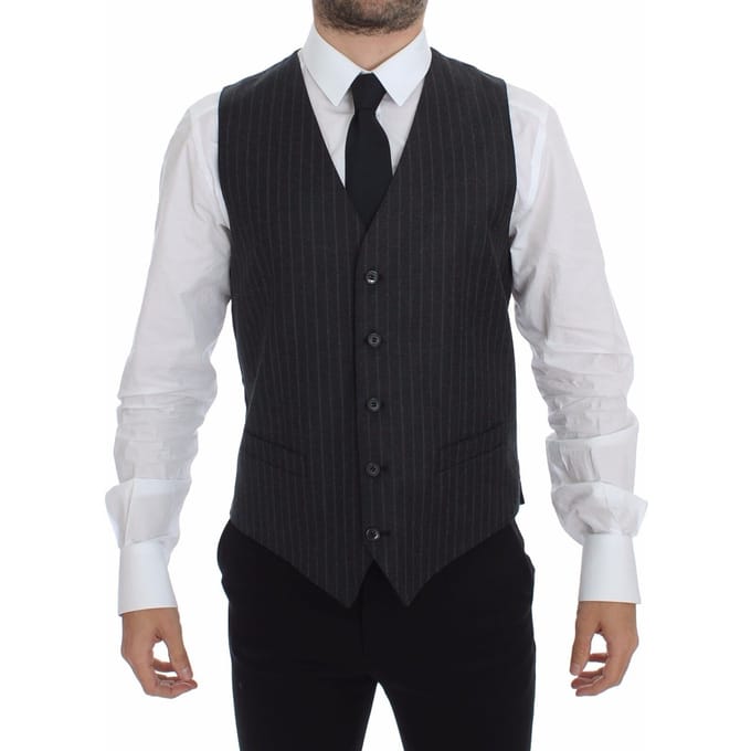 Grijs Ruitjes Wol Vest
