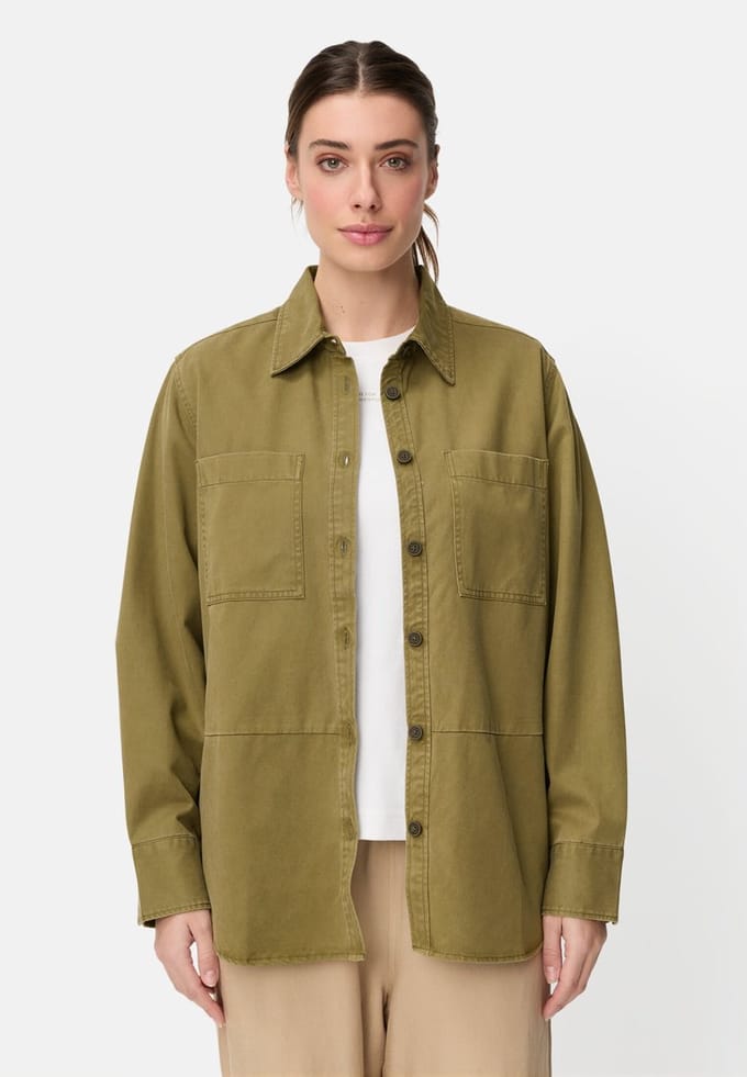 camel active Blouse met knoopsluiting - Maat womenswear-S - Olijf