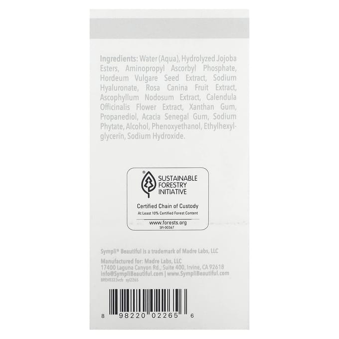 Sympli Beautiful, Serumdipity, sérum visage à la vitamine C, 1 fl oz (30 ml) brown