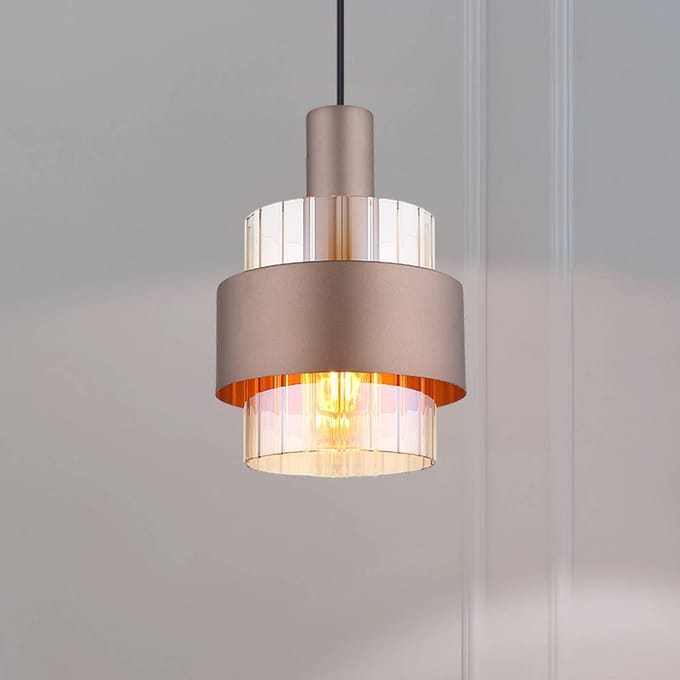 Globo Hanglamp Milley, Ø 19 cm, bronskleurig, metaal