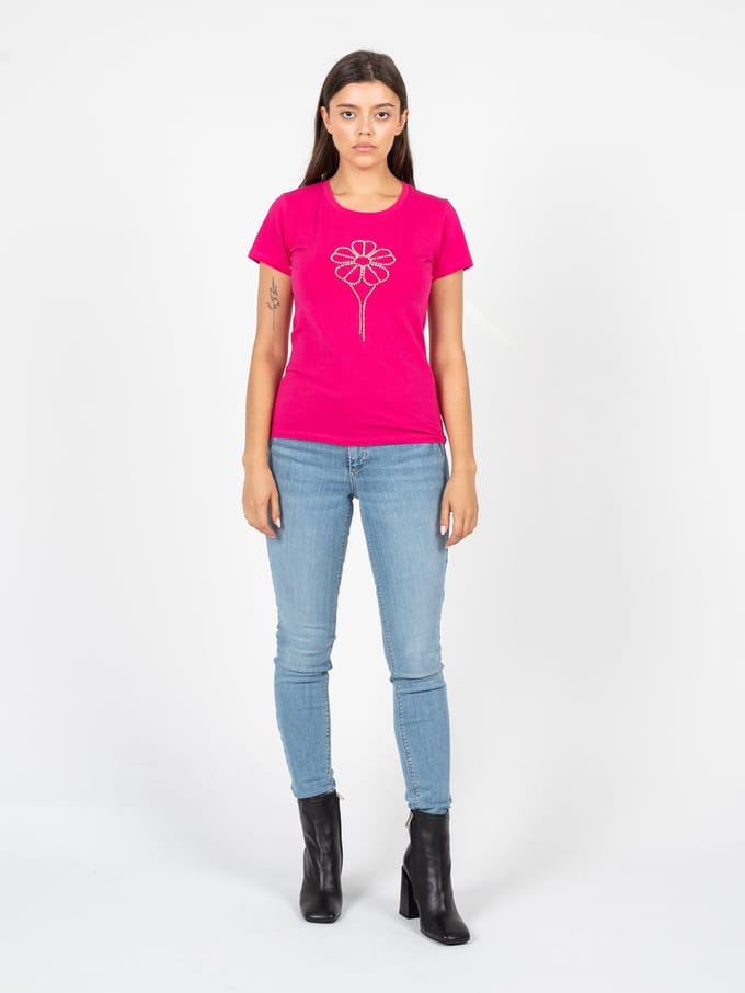 Rebel Queen by Liu Jo T-Shirt Vrouw roze