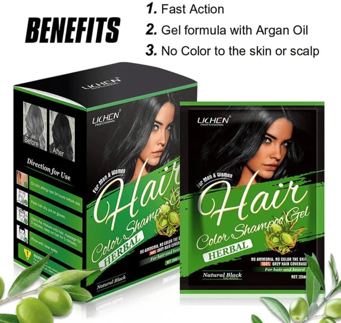 LICHEN Hair Color Shampoo Gel 25mlx10