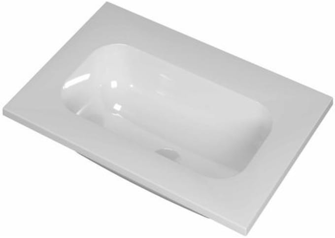 INK Reflekt Wastafel Polystone Centraal Zonder Kraangat - 600x400x15 mm - Glans Wit
