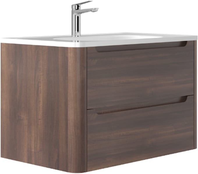 LINEA UNO - Riven 80 - Walnoot - Badmeubel - - 301745