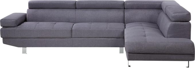 NORREA - Hoekbank - Grijs - Linkerzijde - 260 cm - Polyester