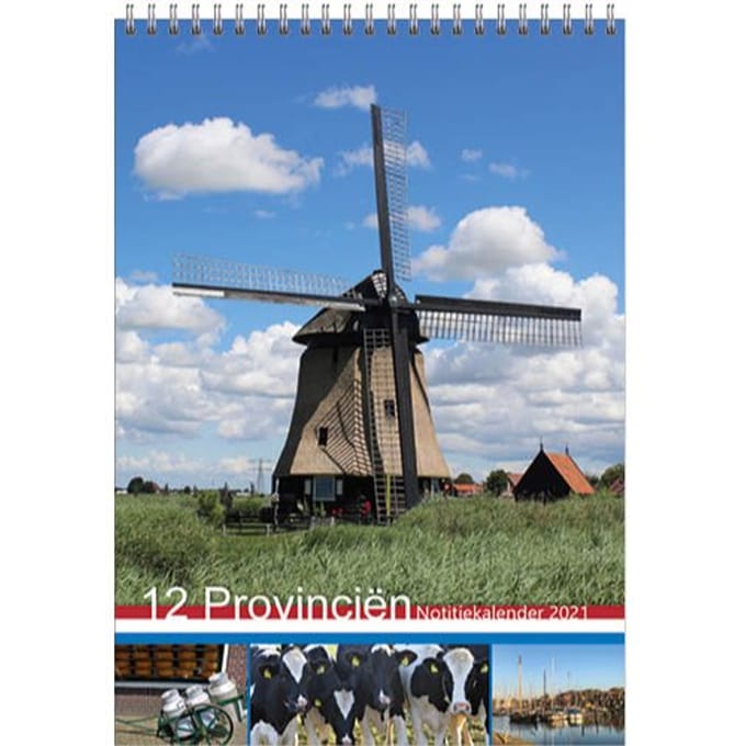 12 provinciën maandnotitiekalender 2021 (23,5 x 33,5 cm)