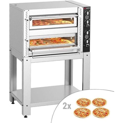 GGM Gastro Elektro Pizzaofen - 4+4x 34cm - Manuell - inkl. Untergestell