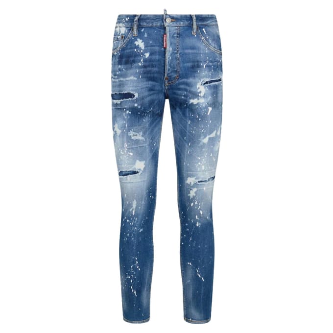 Dsquared2 Cool Guy Jean Versterkte Gescheurde Blauwe Jeans