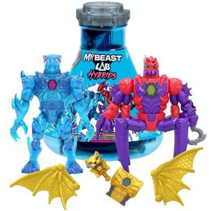 MrBeast Lab Hybrids - Hyper Fusion Serie Multipack – Experimenteer en creëer 2 mix & match Actiefiguren