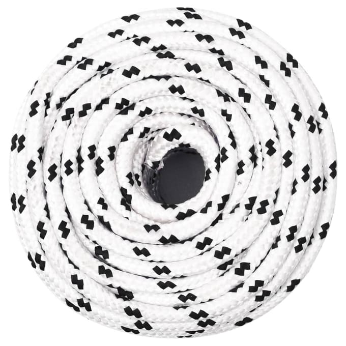 vidaXL - Boottouw - gevlochten - 6 - mmx25 - m - polyester - wit