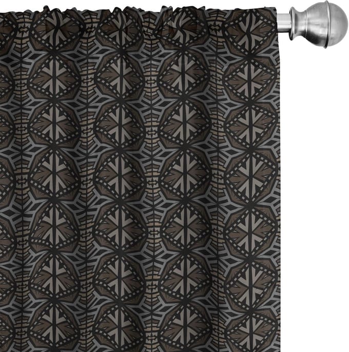 ABAKUHAUS 2-delige Voorhangen – Geometrisch – 75x225 cm – Microvezel