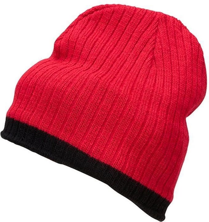 Myrtle Beach - Unisex Gebreide Muts (Rood/Zwart)