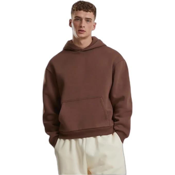 Urban Classics - Fluffy Hoodie/trui - S - Bruin