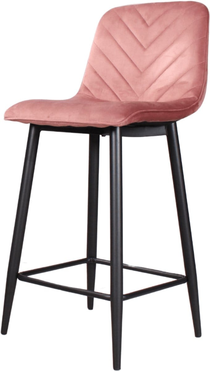 DS4U - Gaby barkruk velvet 65 cm 2.0 - roze