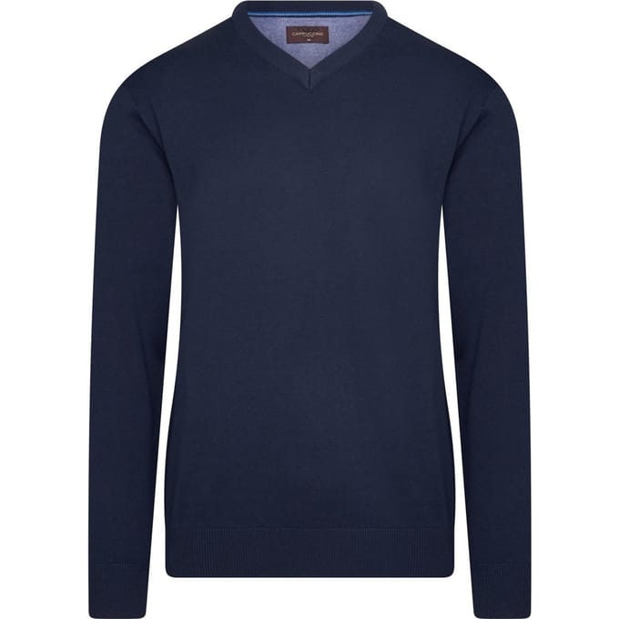 Cappuccino Italia - Heren Trui Pullover Salerno - Blauw - Maat S