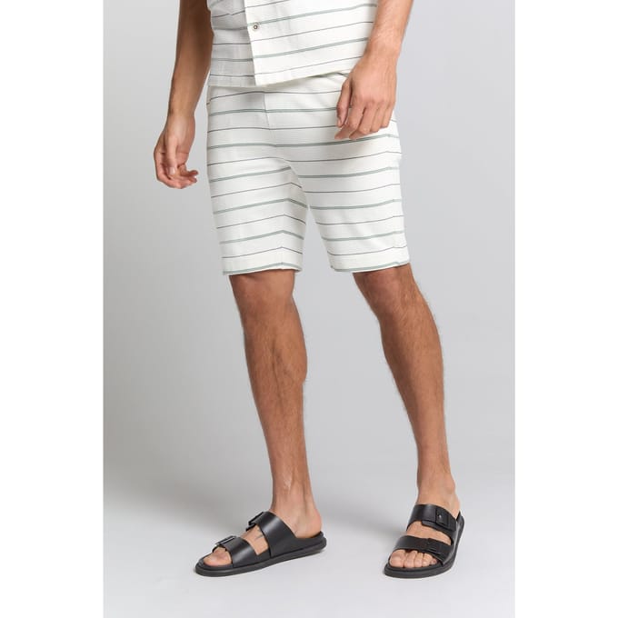 No Excess Short Jersey Stripes Offwhite Maat: S | Korte Broeken Outlet | Heren | Wit