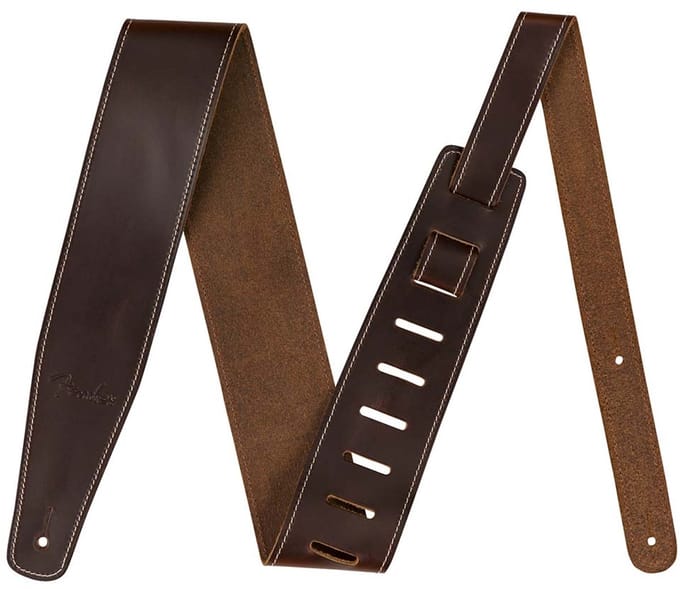 Fender Broken-In Leather Lederen Gitaarband Bruin 0990641050