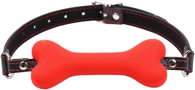 Smart Moves - Silicone Hondenbot Gag - Rood/Zwart