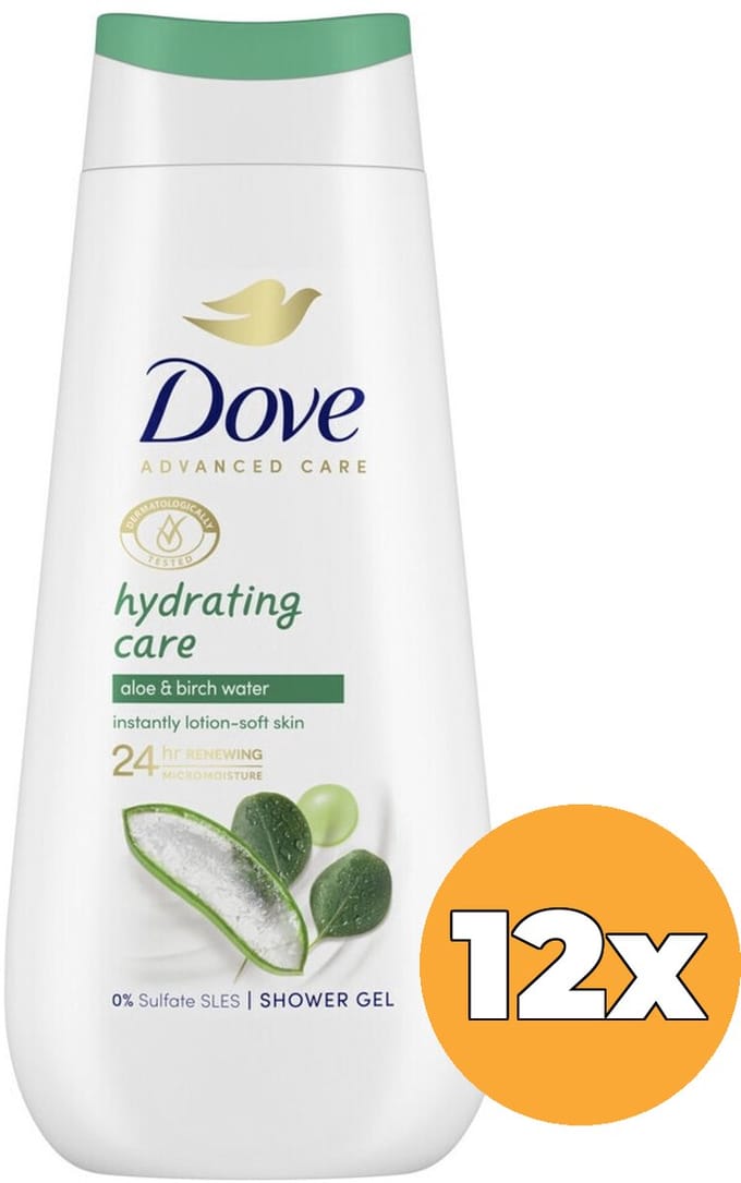 12x Dove Shower advanced hydrating (225 ml)