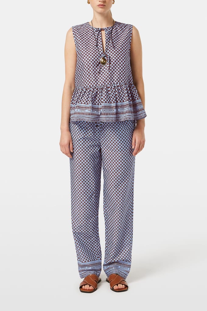 Scotch & Soda Bow Details Top Block Print Size: 36 | Tanks & Camis Outlet | Dames |
