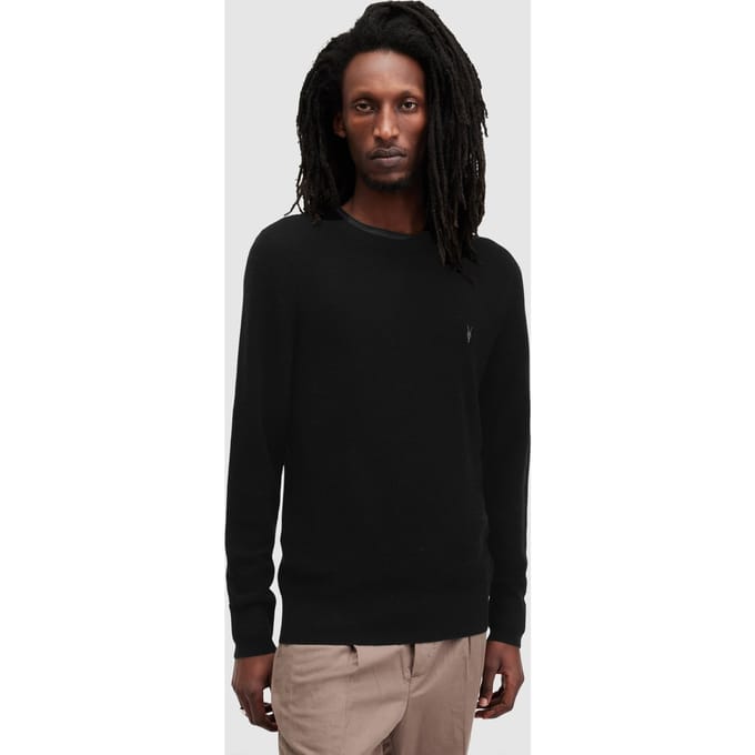 AllSaints Ivar Merino Crew Black Taglia: S | Maglioni a maglia Outlet | Uomo | Nero