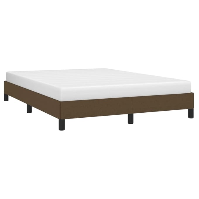 vidaXL - Bedframe - zonder - matras - stof - donkerbruin - 140x190 - cm