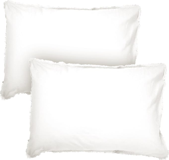 Matt & Rose Set Kussenslopen Wit - 50 x 70 cm - Gewassen Katoen