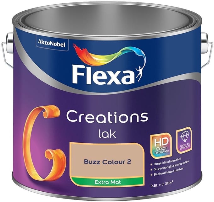 Flexa - Creations Lak Extra Mat - Buzz Colour 2 - Mengverf - 2,5 L
