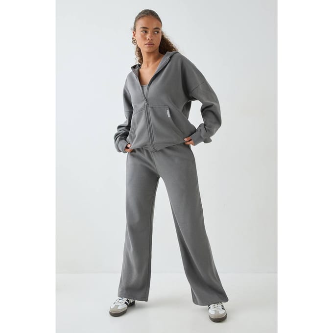 Dames Dsgn Studio Lange Rechte Pijp Joggingbroek | Houtskool | Maat: Medium