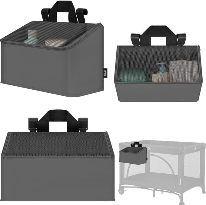Lionelo Sidepocket Medium – Bedside Pocket Wiegorganizer 43×15×23 cm – 3 ritsvakken & handvat – Voor reisbed, co-sleeper & box – Verstevigd, multifunctioneel & afneembaar