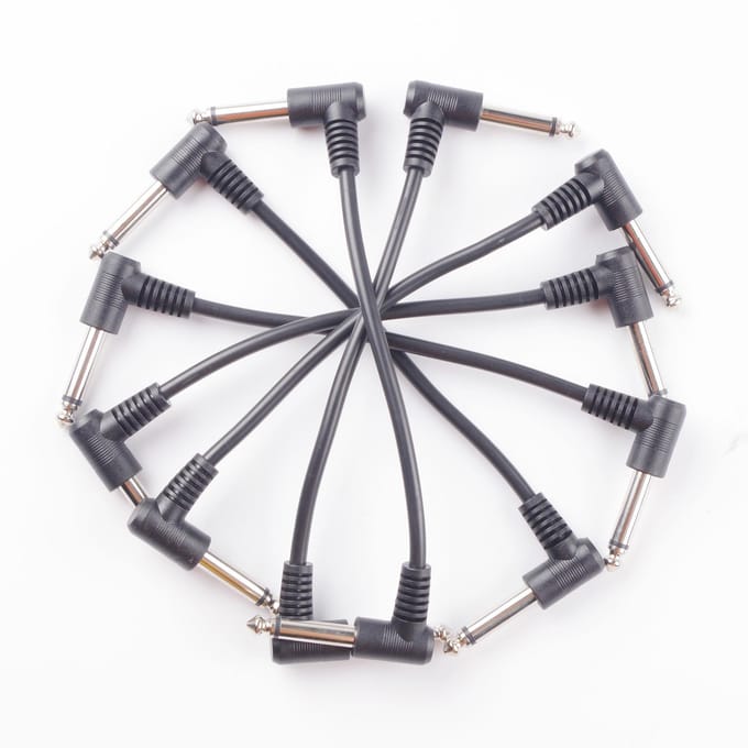 6 stuks gitaar patchkabels 7 inch gitaarpedaalkabel 6,35 mm interface haakse type connectoren 3Pcs 18cm