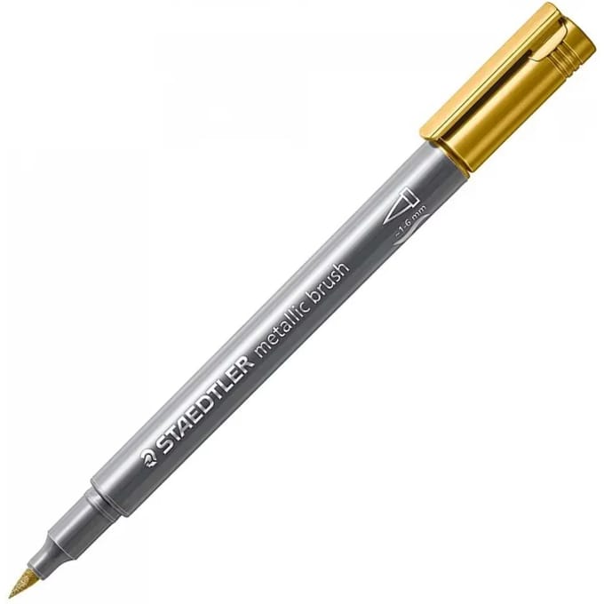 Staedtler Metallic en witte borstel 6 stuks & 1 pigment.