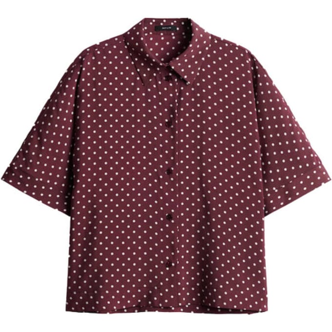 Regular fit blouse met korte mouwen van modalmix model 'Farise polkadot'