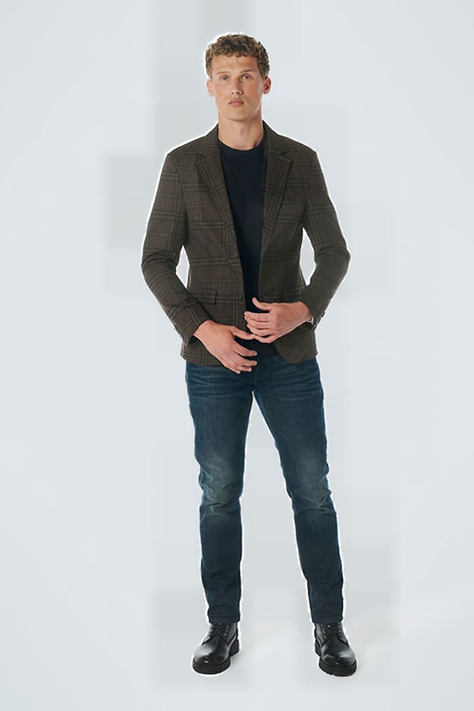 No Excess Blazer Jersey Stretch Check Coffee Größe: 54 | Blazer Outlet | Herren | Braun