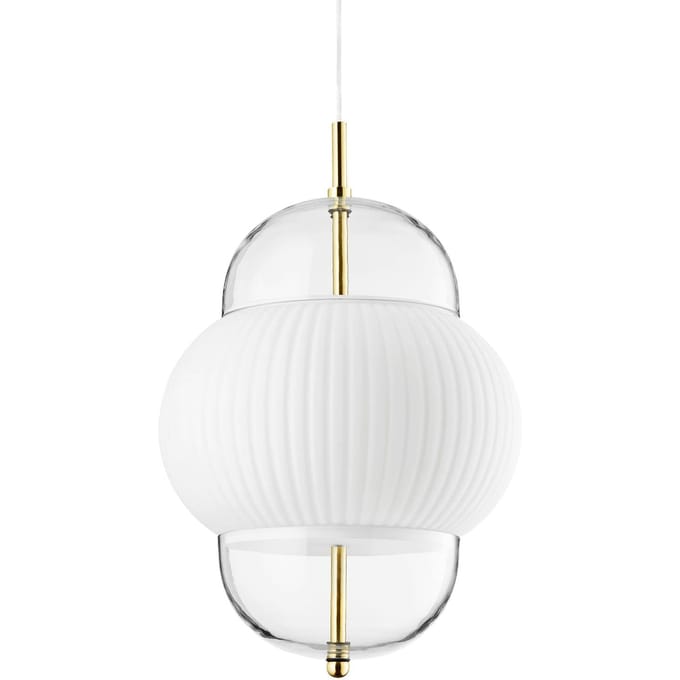DESIGN BY US Hanglamp Shahin XL, Ø 38 cm, 5-lamps, wit / helder, glas