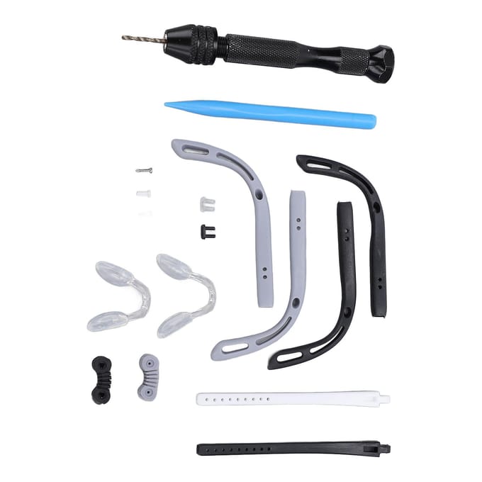 Brilreparatieset Multifunctioneel Universeel Schroeven Neuspads Poten Scharnieren Schroeven Oogglas gray