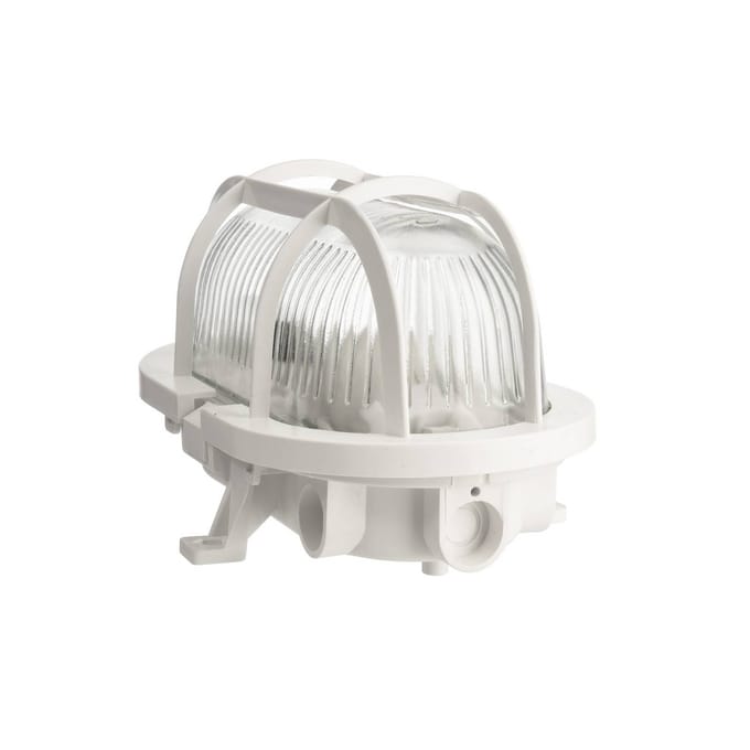 Deko-Light Vochtbestendige lamp Sotano Retro wit 19 x 12 cm IP44 kunststof