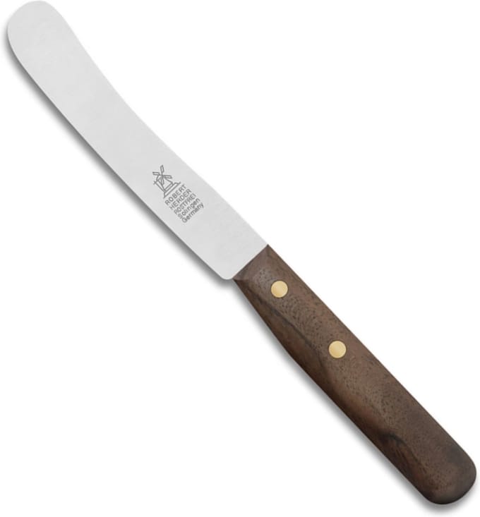 Robert Herder Ontbijtmes - Buckels - RVS - Lemmet 118 mm - Heft Walnotenhout