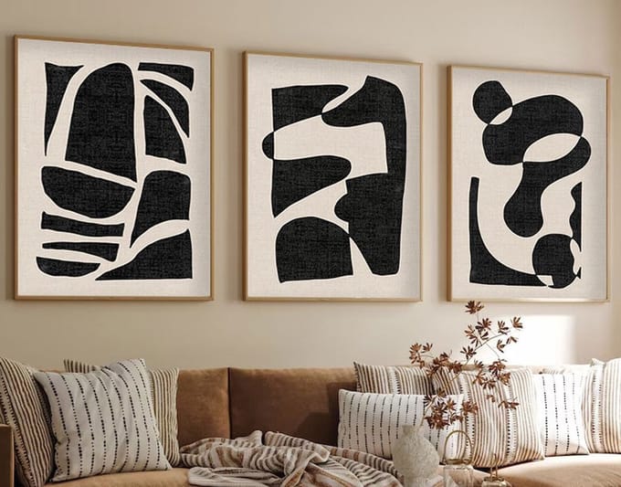 Asir - Decoratief MDF-schilderij - Veelkleurig - 50 x 70 cm (Set van 3)