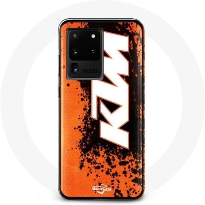 Coque - KTM - Samsung Galaxy S20 Ultra - Souple - Logo blanc - Fond orange blanc