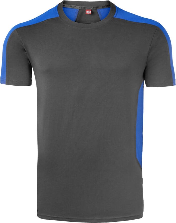 HAVEP T-shirt Bicolor 10072 - Charcoal/Korenblauw - M