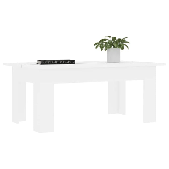 vidaXL - Salontafel - 100x60x42 - cm - bewerkt - hout - wit