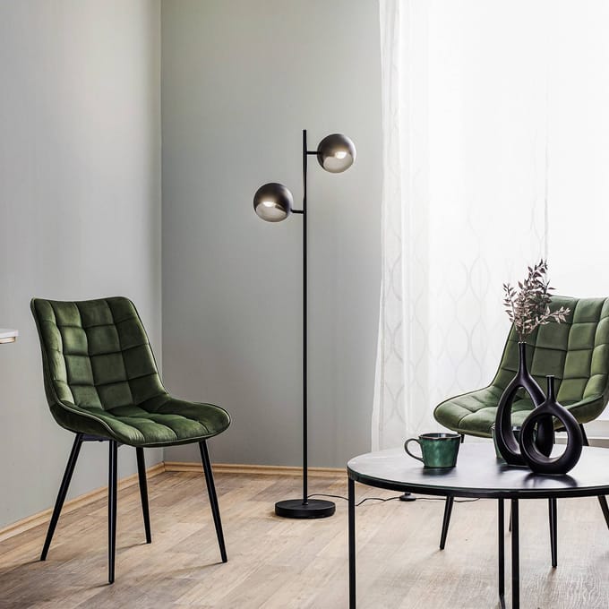 Markslöjd Vloerlamp Edgar, 2-lamps, zwart