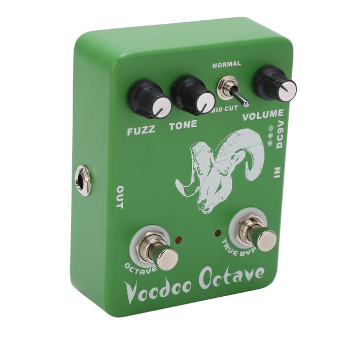 Gitaar Effectpedaal Voodoo Octave Fuzz Instelbaar Enkel True Bypass Instrument Accessoire white