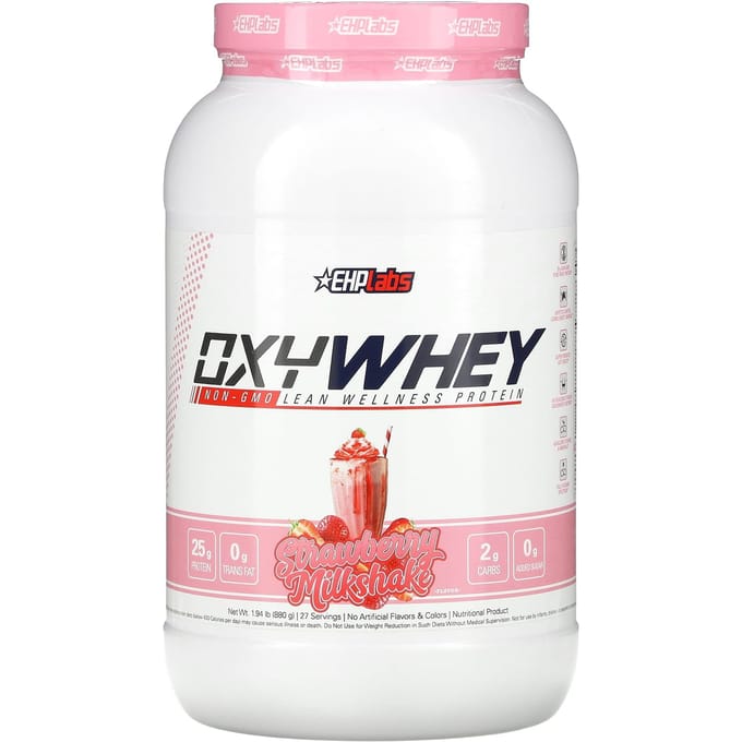EHPlabs, OxyWhey, Lean Wellness Protein, Aardbeienmilkshake, 1,94 lb (880 g)