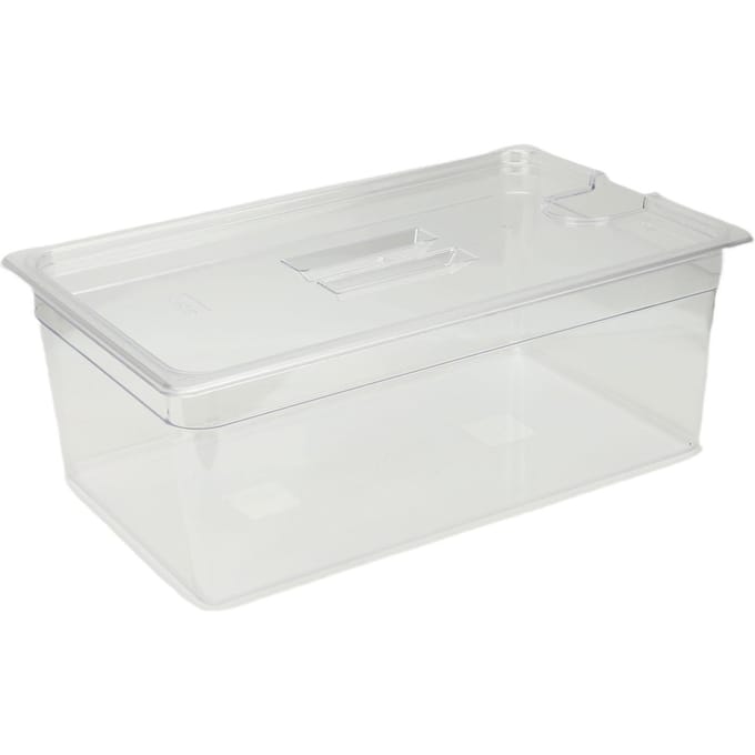 25L Slow Cooker Container met Deksel Voedselopbergdoos Multifunctionele PP Transparante Doorzichtige Bak white